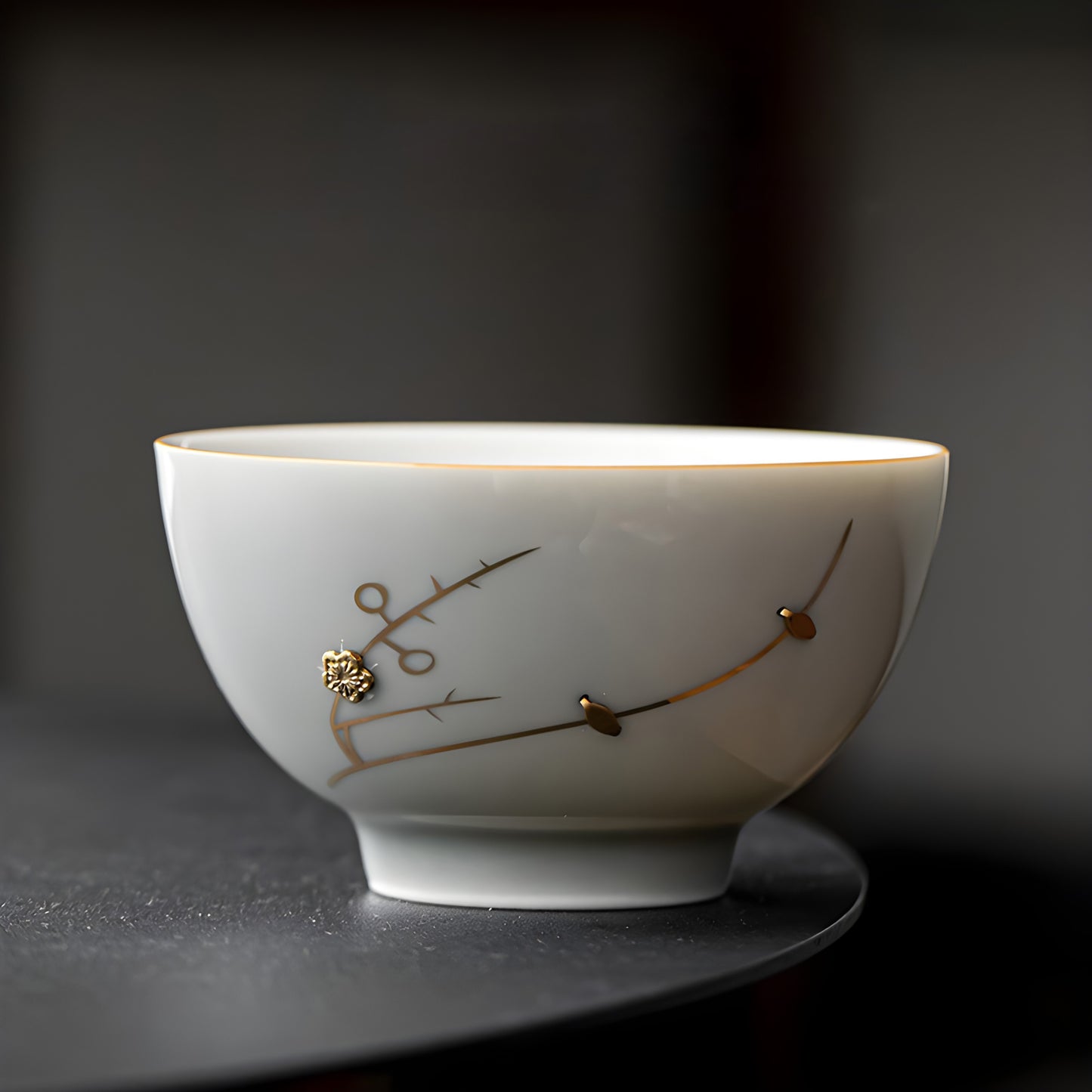 Auric Stitch Elegant Rounded Ceramic Tea Cup